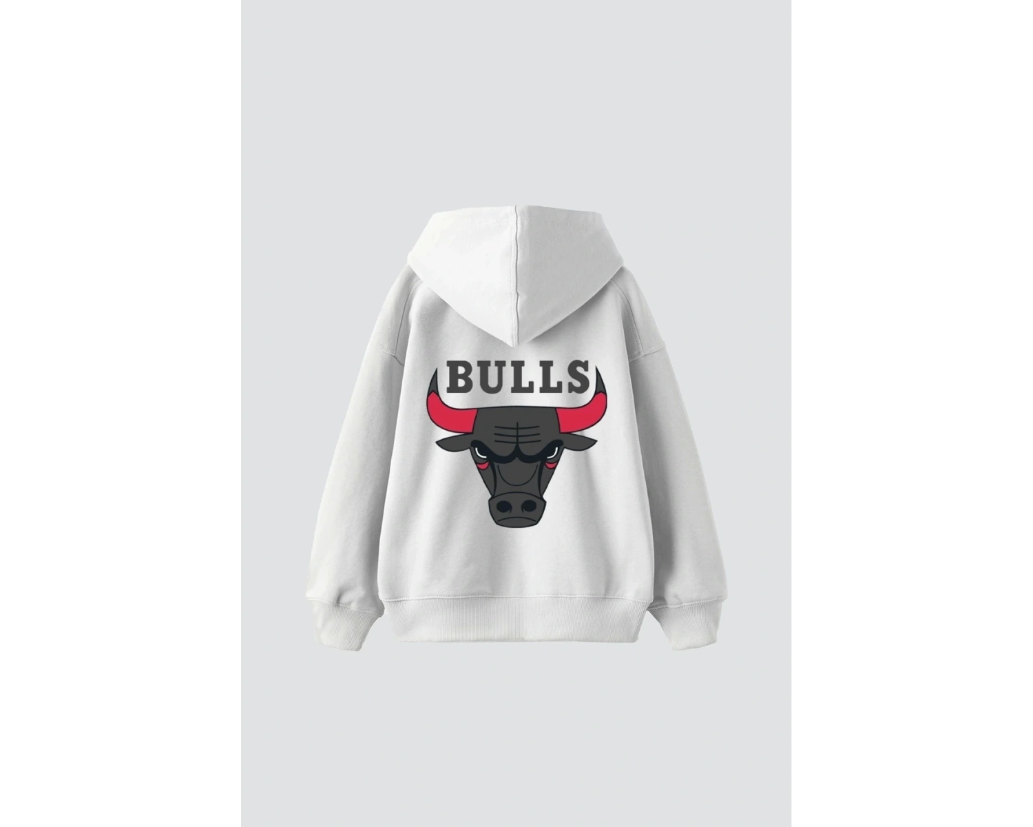 Bulls Baskılı Oversize Unisex Beyaz