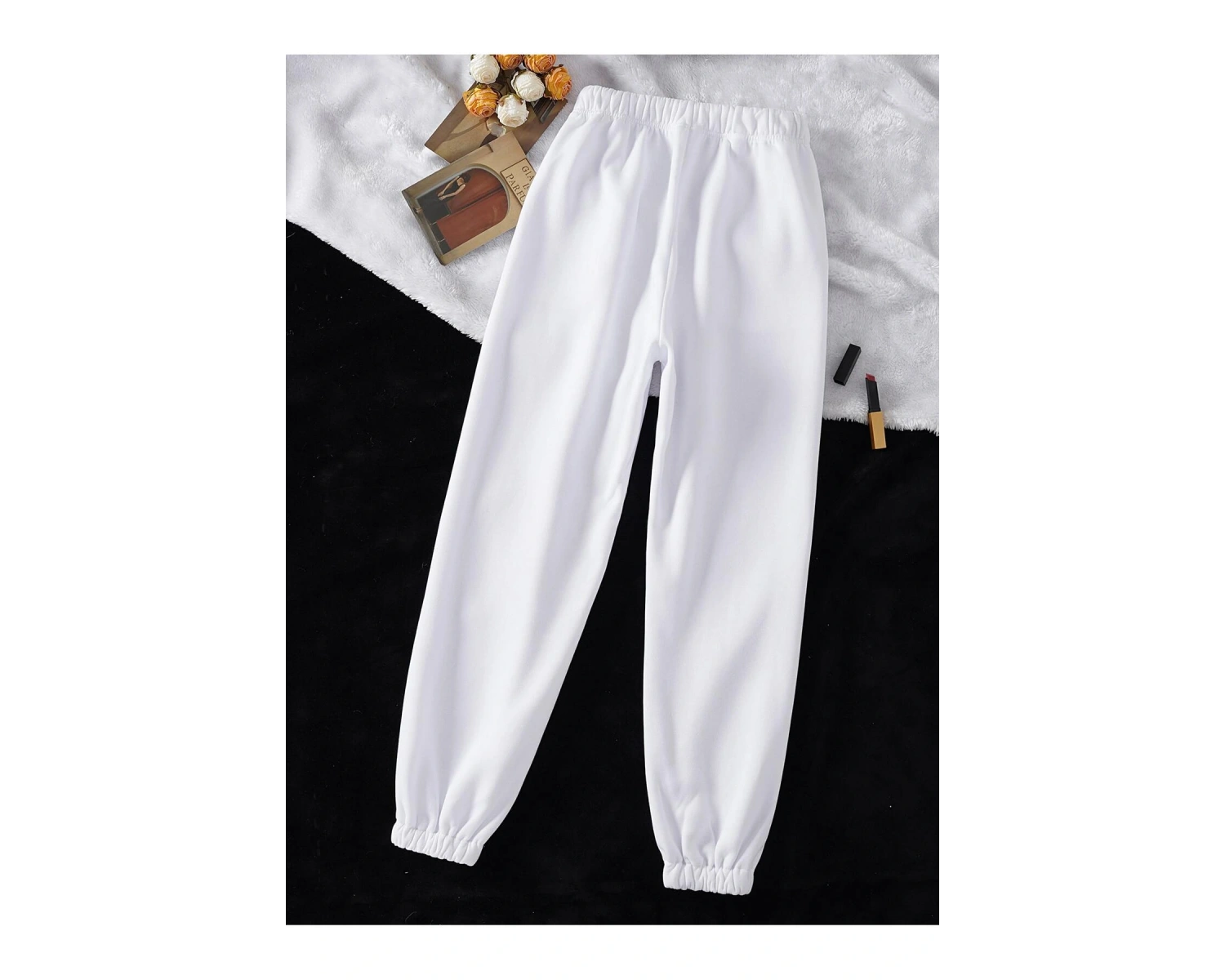 Butterfly & Letter Graphic Drawstring Waist 4 Mevsim Eşofman