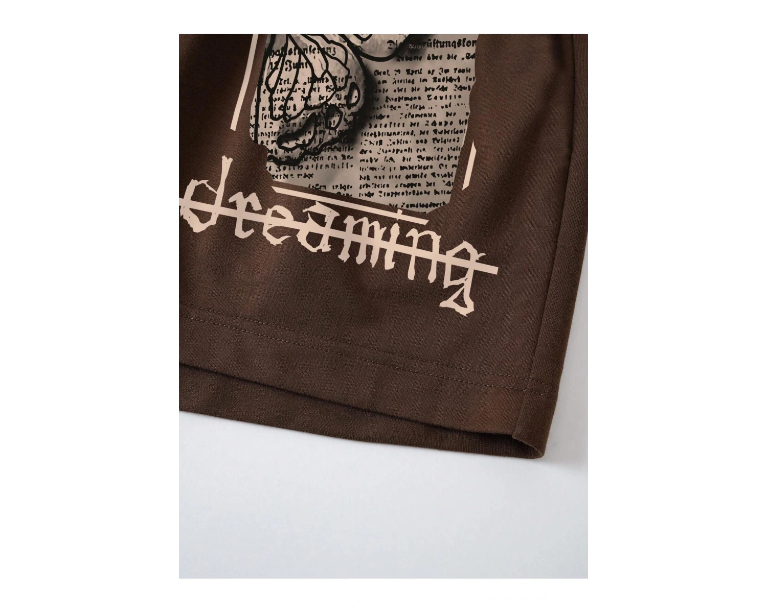 Butterfly & Letter Graphic Drawstring Waist Şort