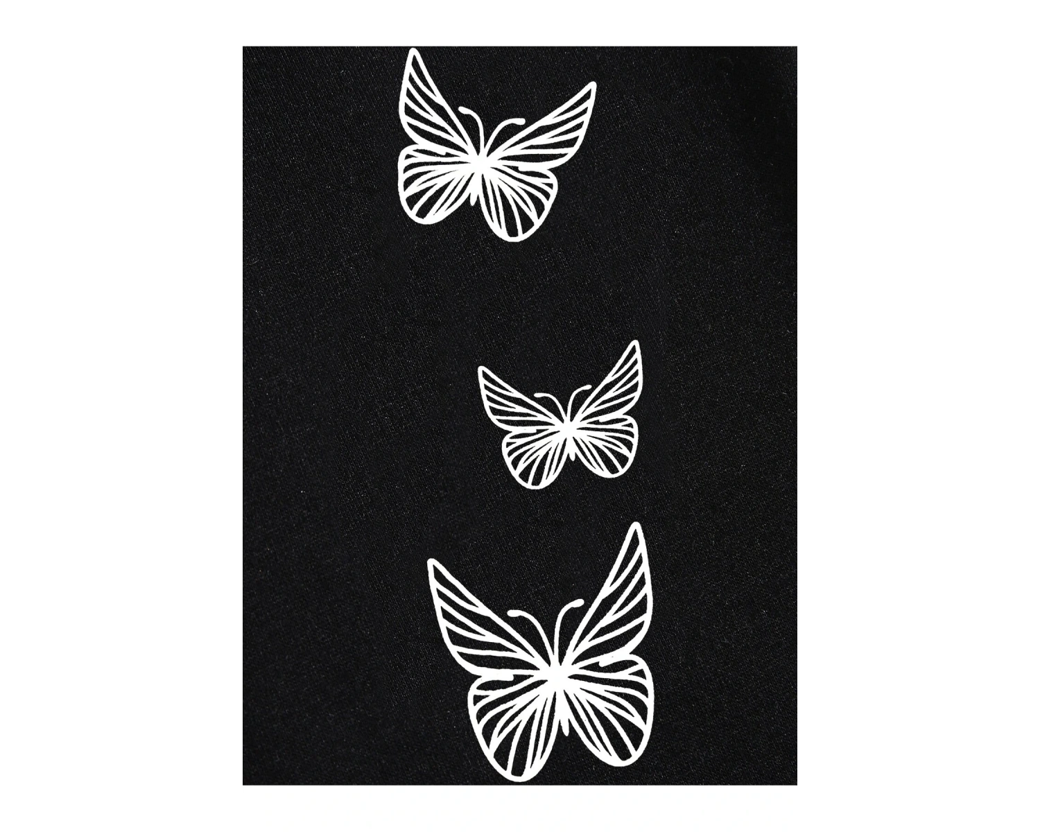 Butterfly Print Drawstring Waist 4 Mevsim Eşofman