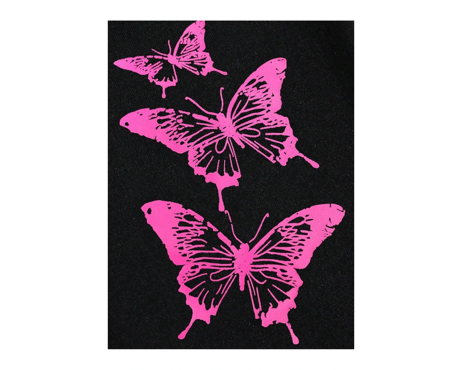 Butterfly Print Drawstring Waist 4 Mevsim Eşofman