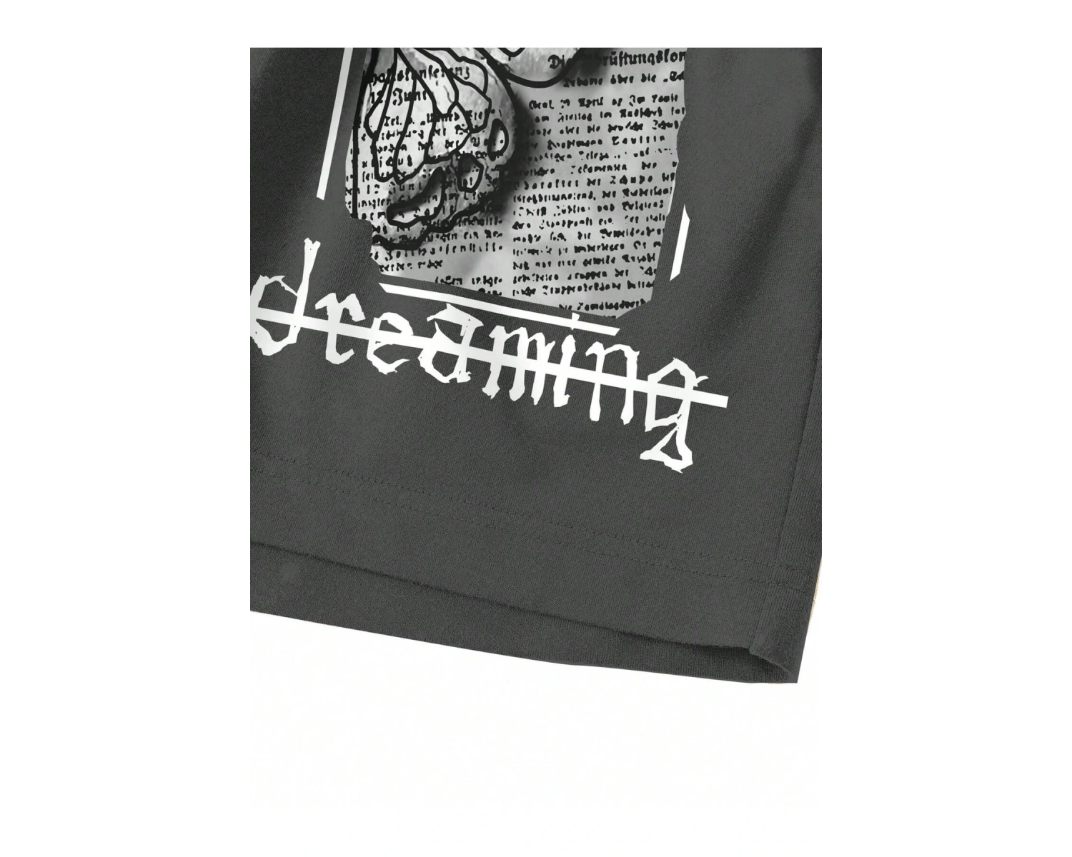 Butterfly & Slogan Graphic Drawstring Waist Şort