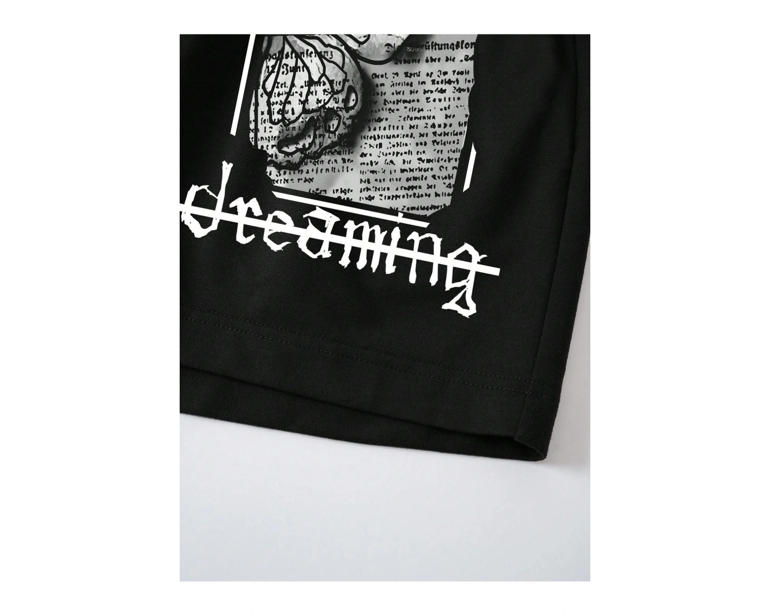 Butterfly & Slogan Graphic Drawstring Waist Track Şort