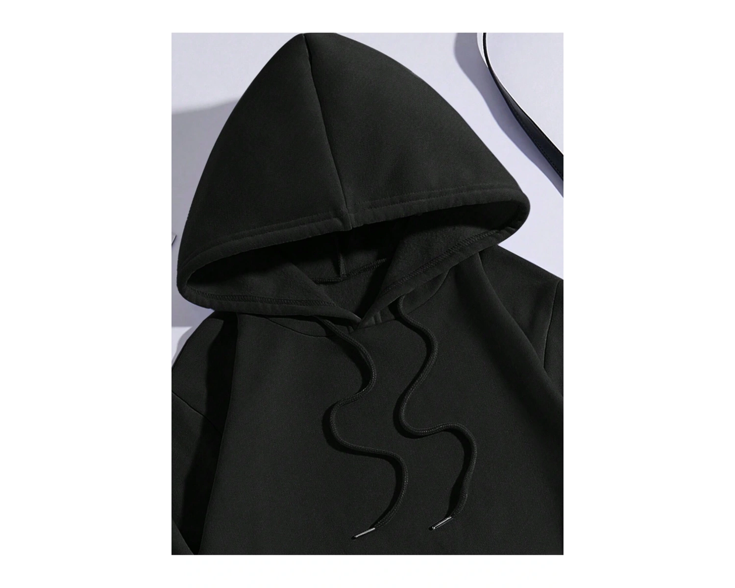 Butterfly & Slogan Graphic Kangaroo Pocket Drawstring Hoodie Siyah