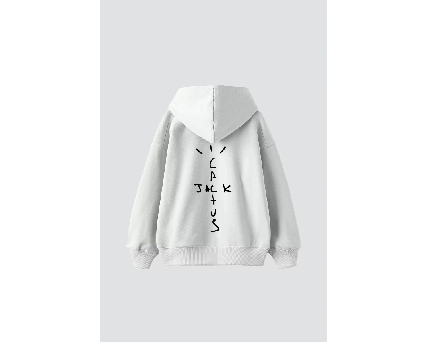 Cactus Jack Sırt Baskılı Oversize Unisex Beyaz