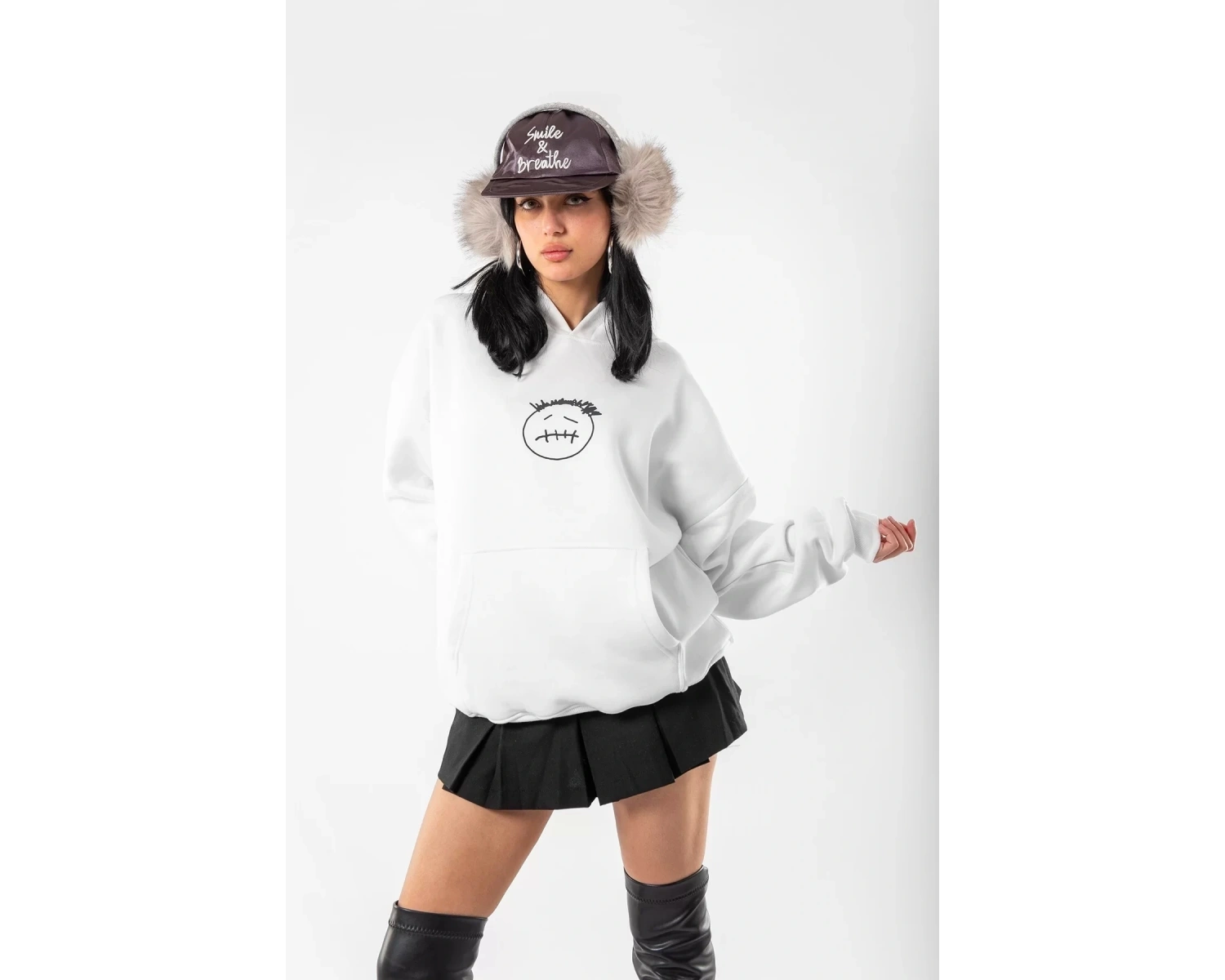 Cactus Jack Sırt Baskılı Oversize Unisex Beyaz