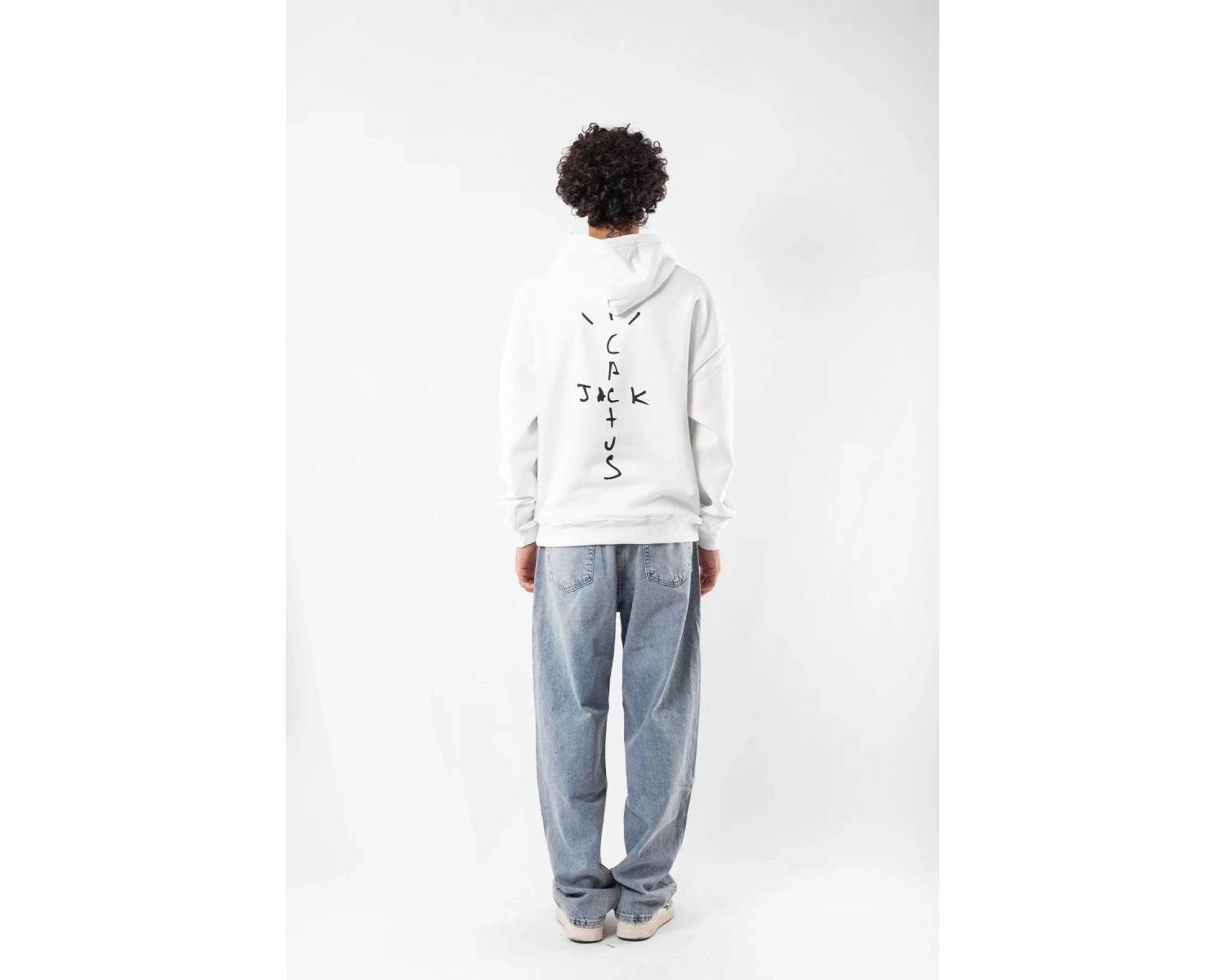 Cactus Jack Sırt Baskılı Oversize Unisex Beyaz