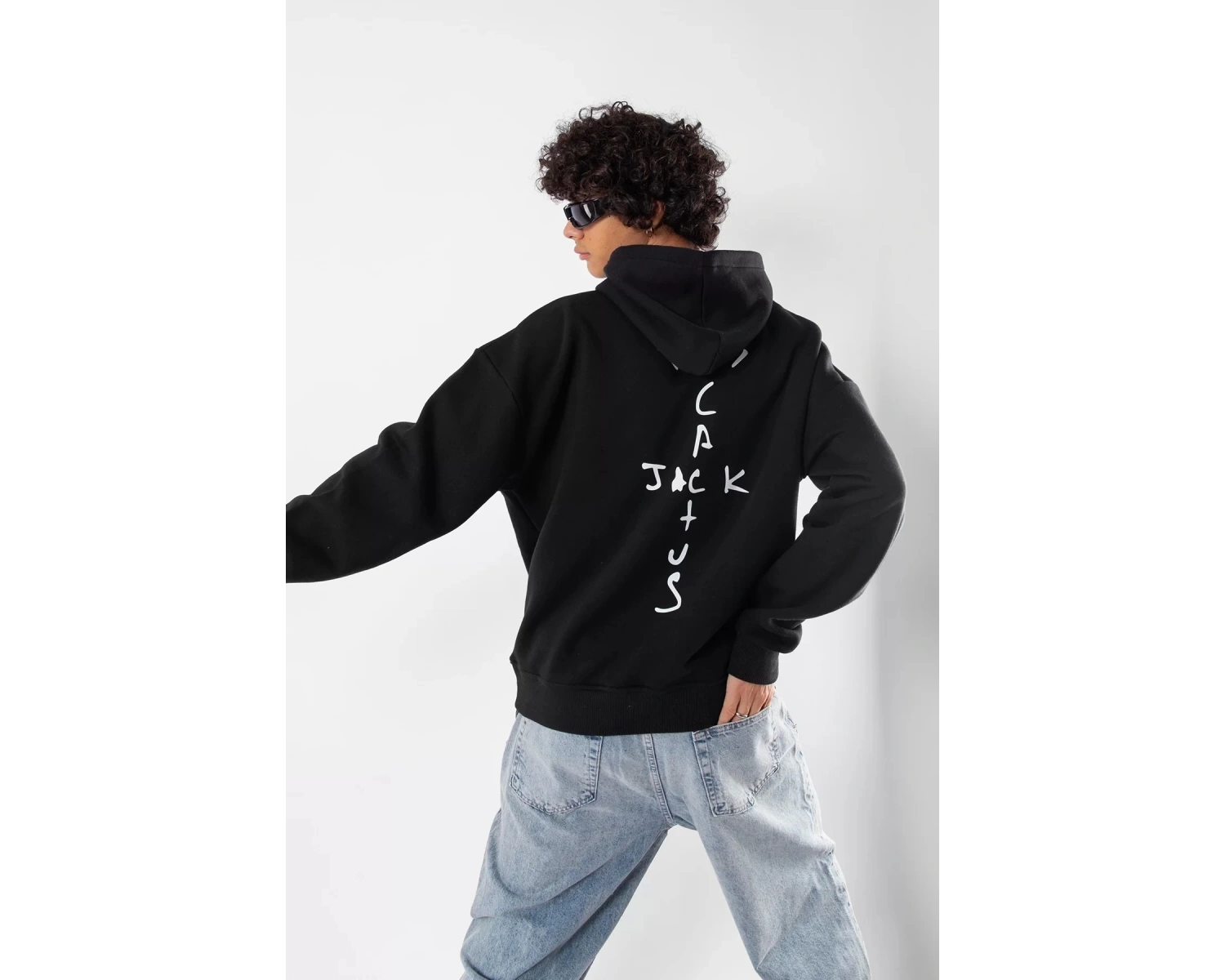 Cactus Jack Sırt Baskılı Oversize Unisex Beyaz