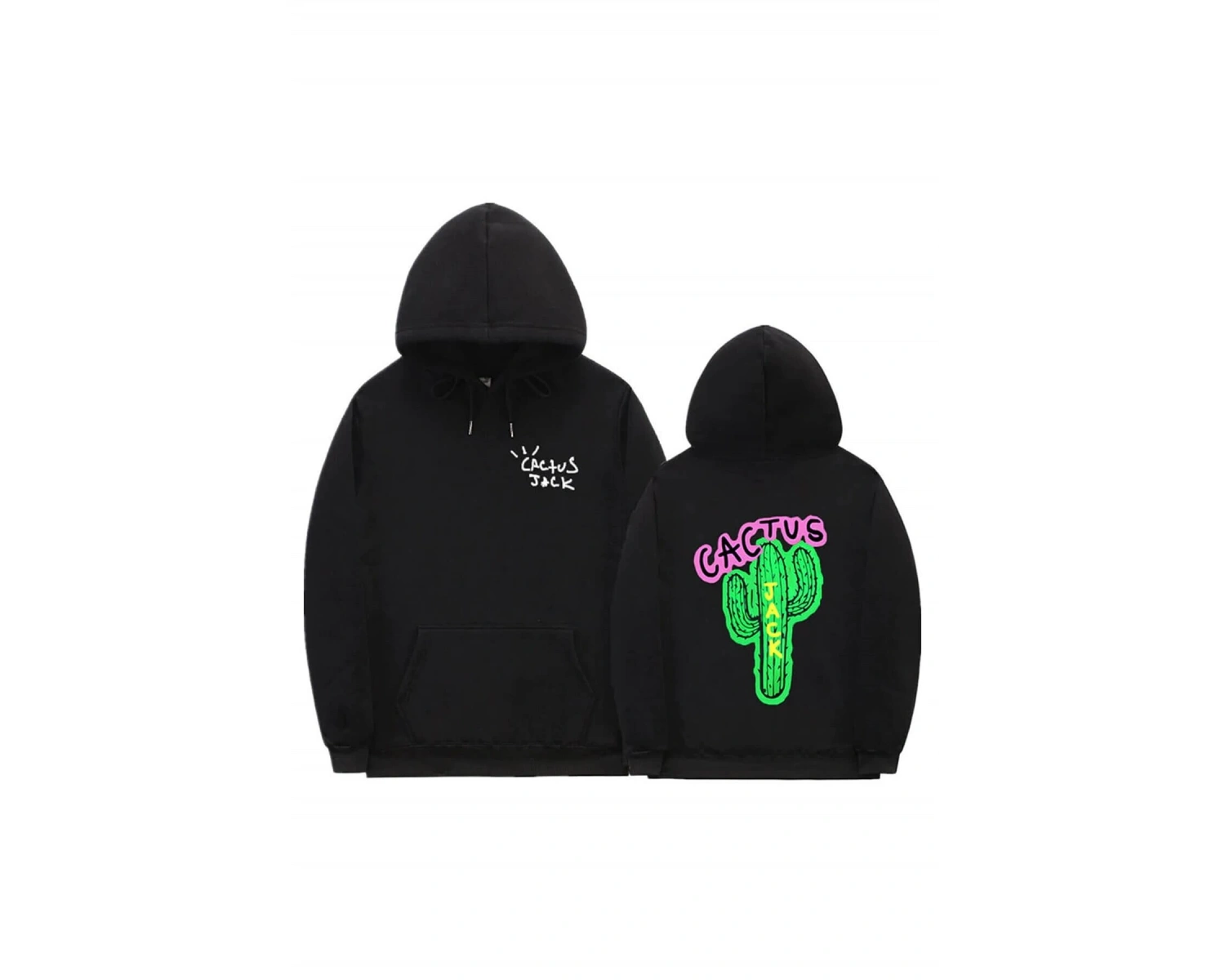 Cactus Oversıze Sweatshirt Hoodie Siyah