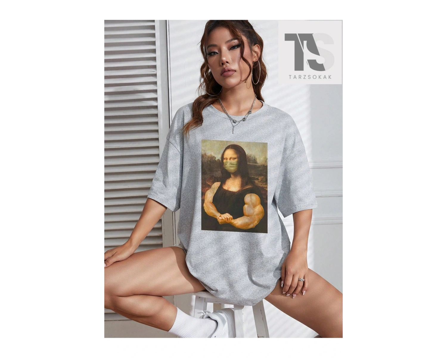 Cadılar Bayramı Kafatası ve Sloganlı Grafik Düşük Omuz Tişörtü