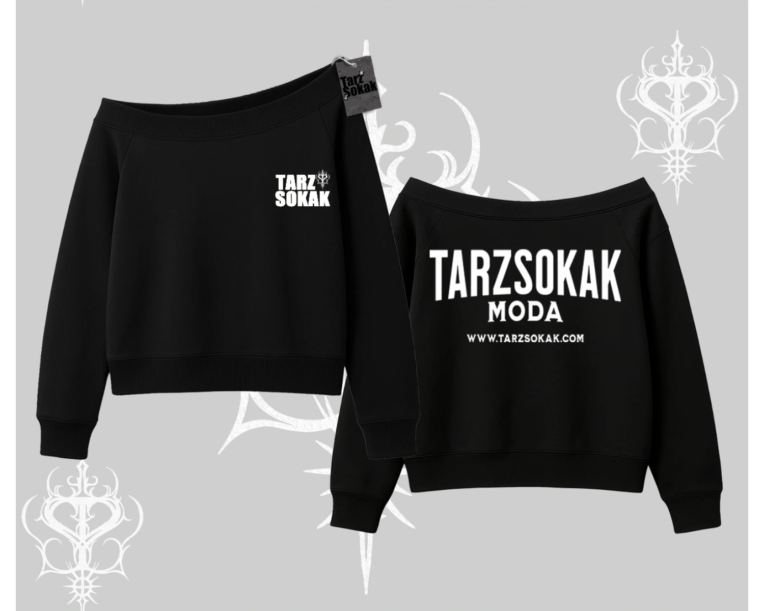 Cafe - Butik - Galeri vb işyerlerine  Kadın KAYIK YAKA Sweatshirt