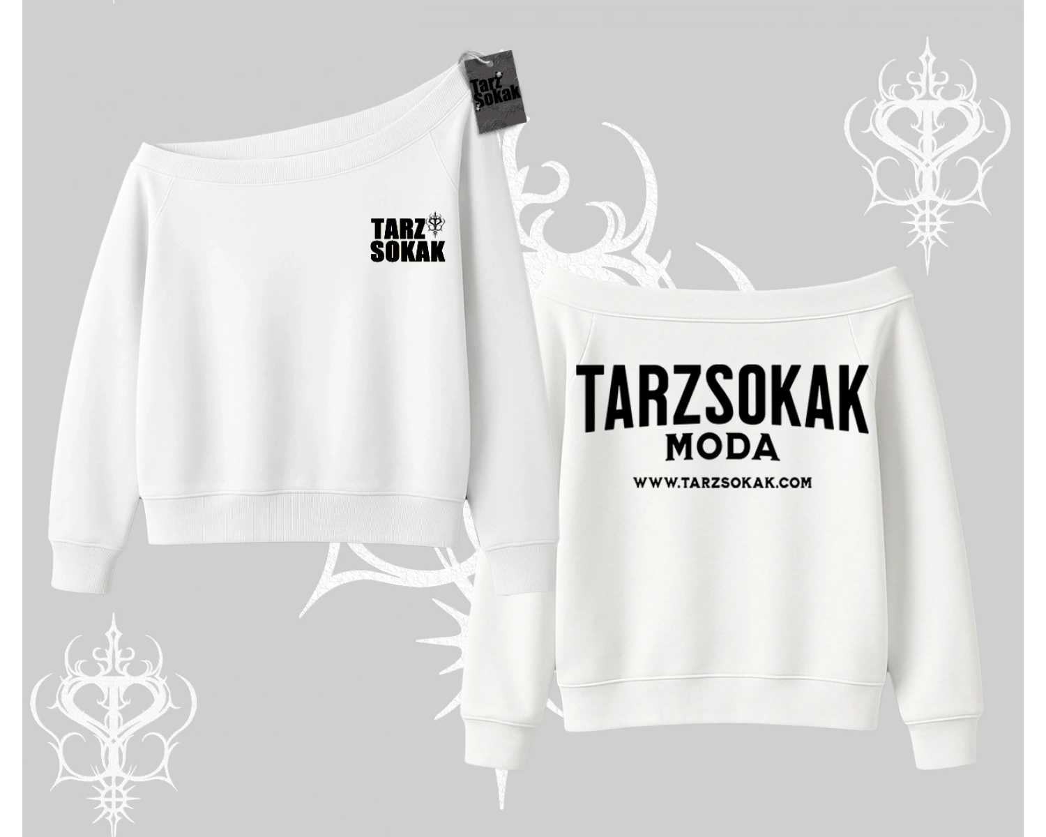 Cafe - Butik - Galeri vb işyerlerine  Kadın KAYIK YAKA Sweatshirt