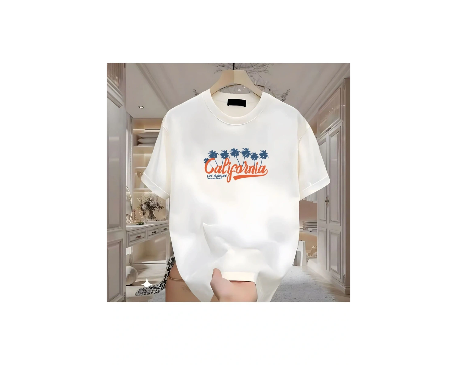 California Baskılı Beyaz