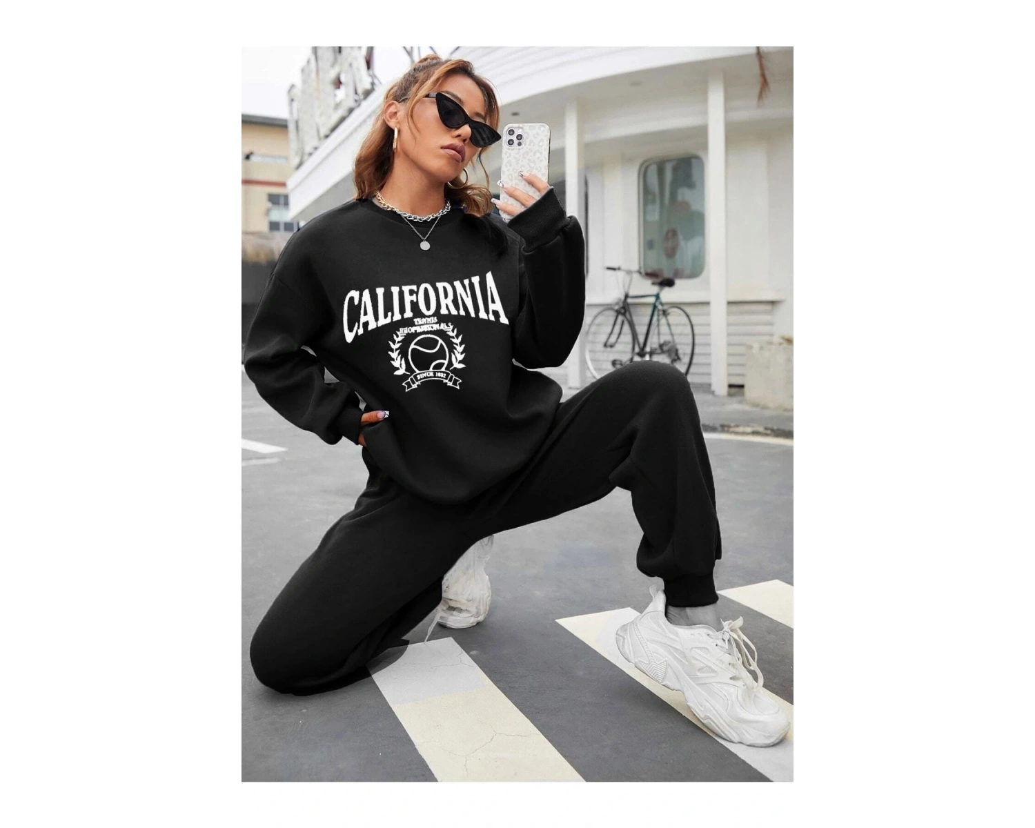 California Tennis Dijital Baskılı Kışlık UNİSEX Eşofman Takımı