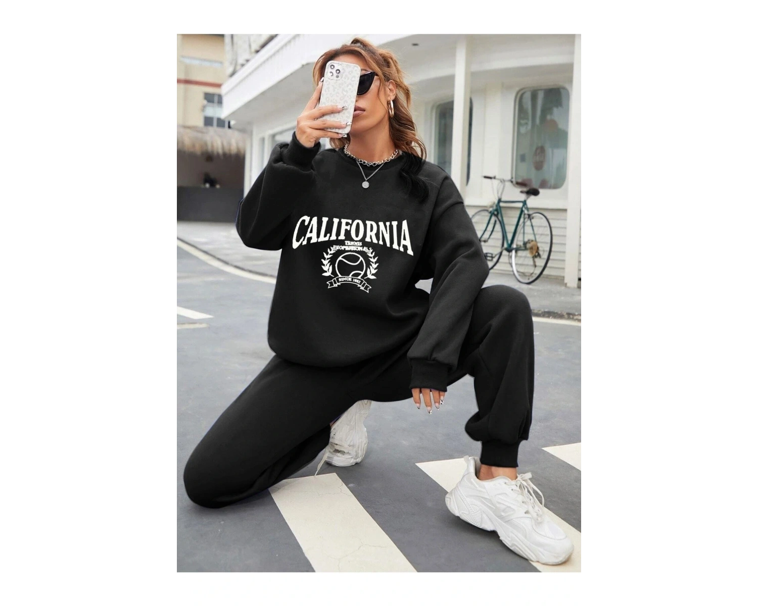 California Tennis Dijital Baskılı Kışlık UNİSEX Eşofman Takımı