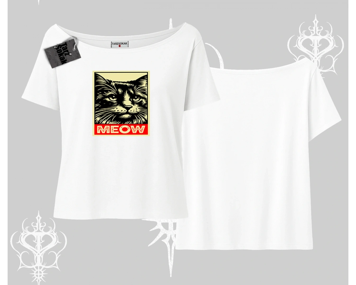 Candyland Yazılı Sevimli Kedi Baskılı Biskilet Sweatshirt