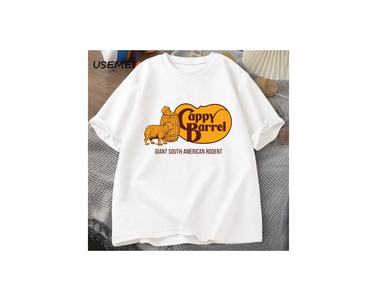 Cappy varil Capybara T-shirt erkekler yaz pamuk kısa kollu rahat grafikli tişört erkek giysil 2998
