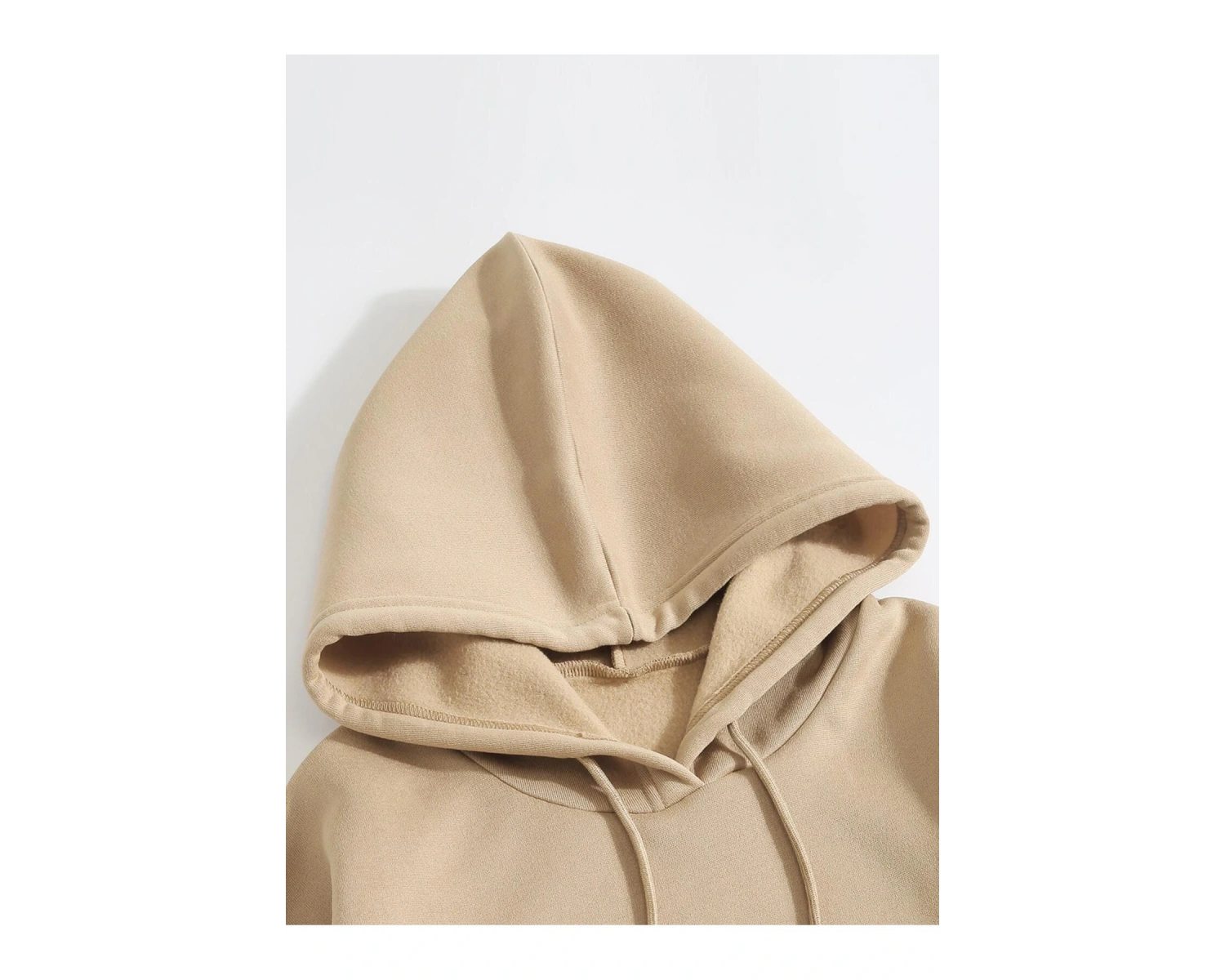 Cartoon And Korean Letter Graphic Drawstring Lined Hoodie Bej