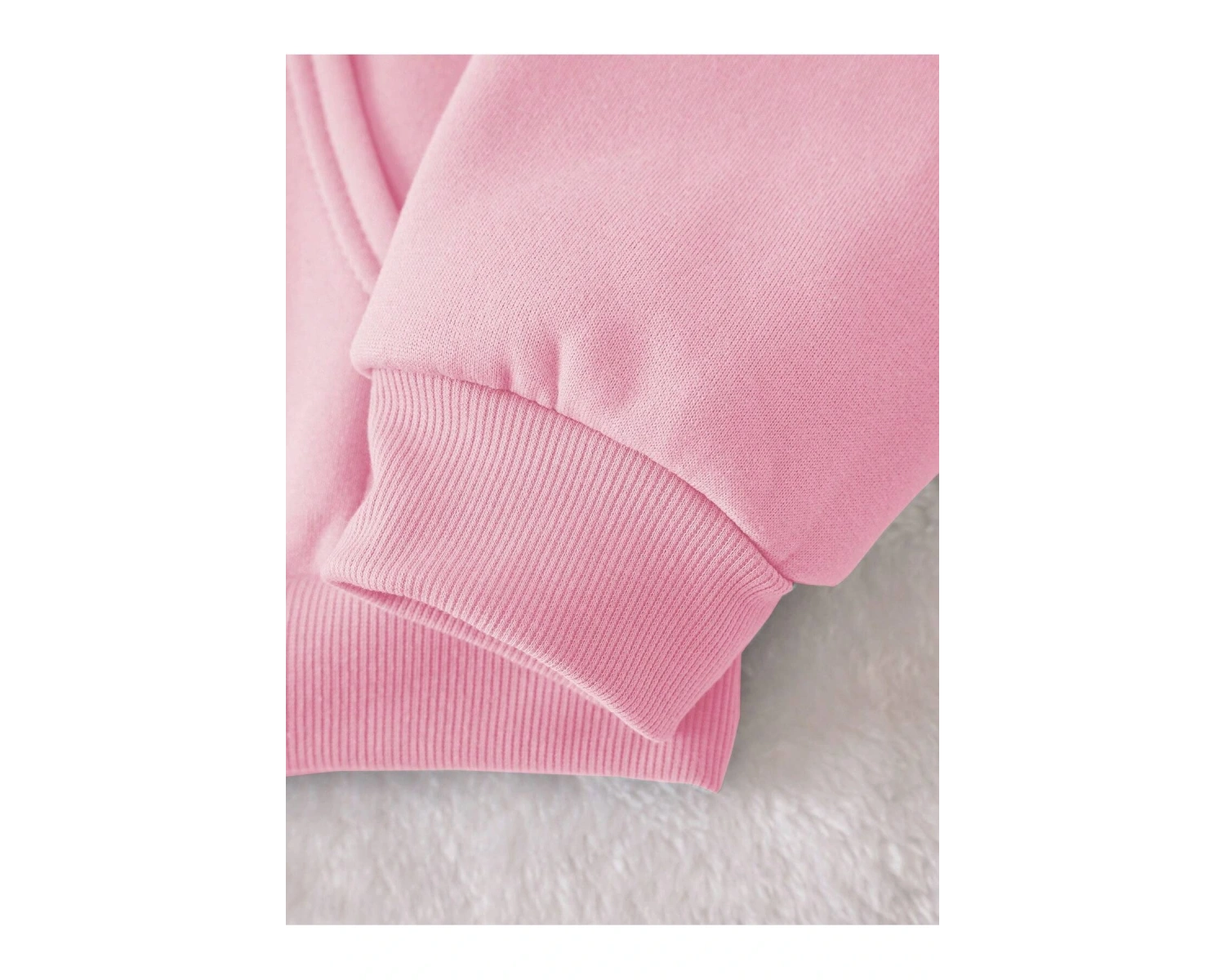 Cartoon & Slogan Graphic Drawstring Lined Hoodie Pembe