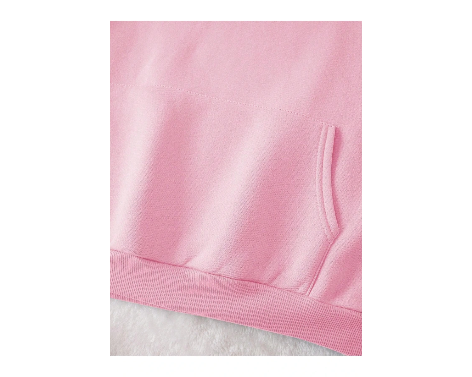 Cartoon & Slogan Graphic Drawstring Lined Hoodie Pembe