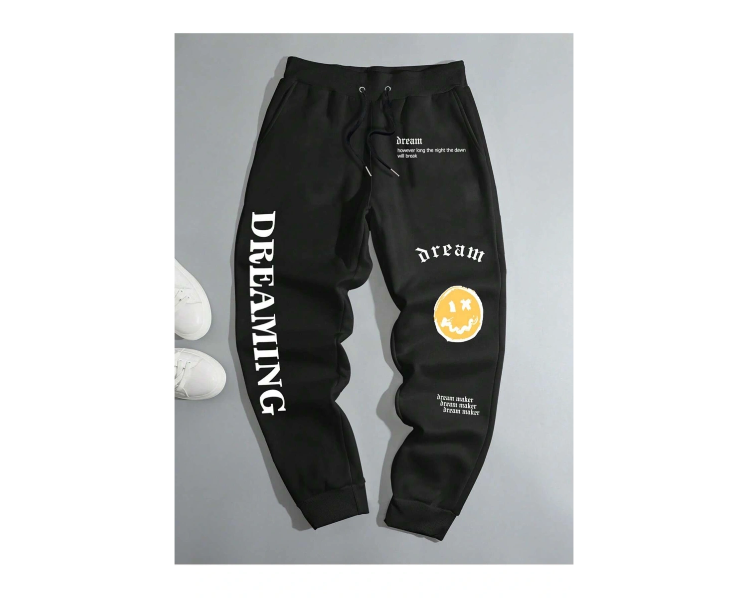 Cartoon & Slogan Graphic Drawstring Waist Eşofman Altı