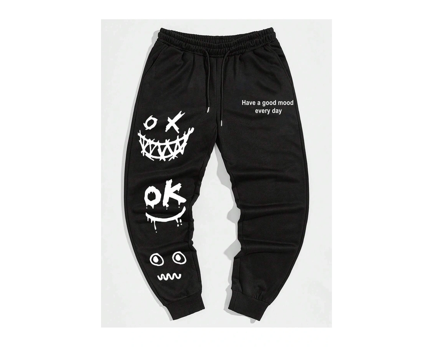 Cartoon & Slogan Graphic Drawstring Waist Eşofman Altı