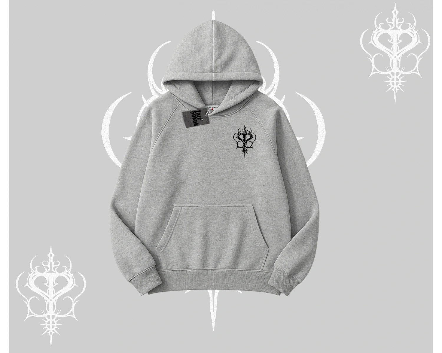 Cat Mom Yazılı Minimal Kedi Arka Baskılı Kapşonlu Sweatshirt