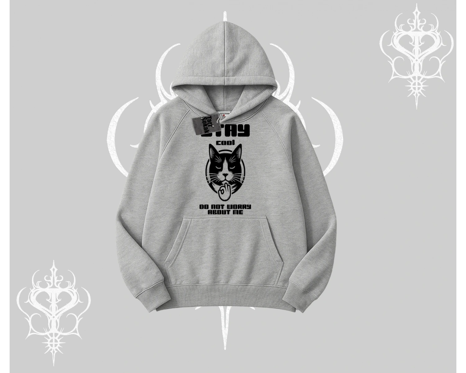 Catronaut Kedi Baskılı Biskilet Sweatshirt