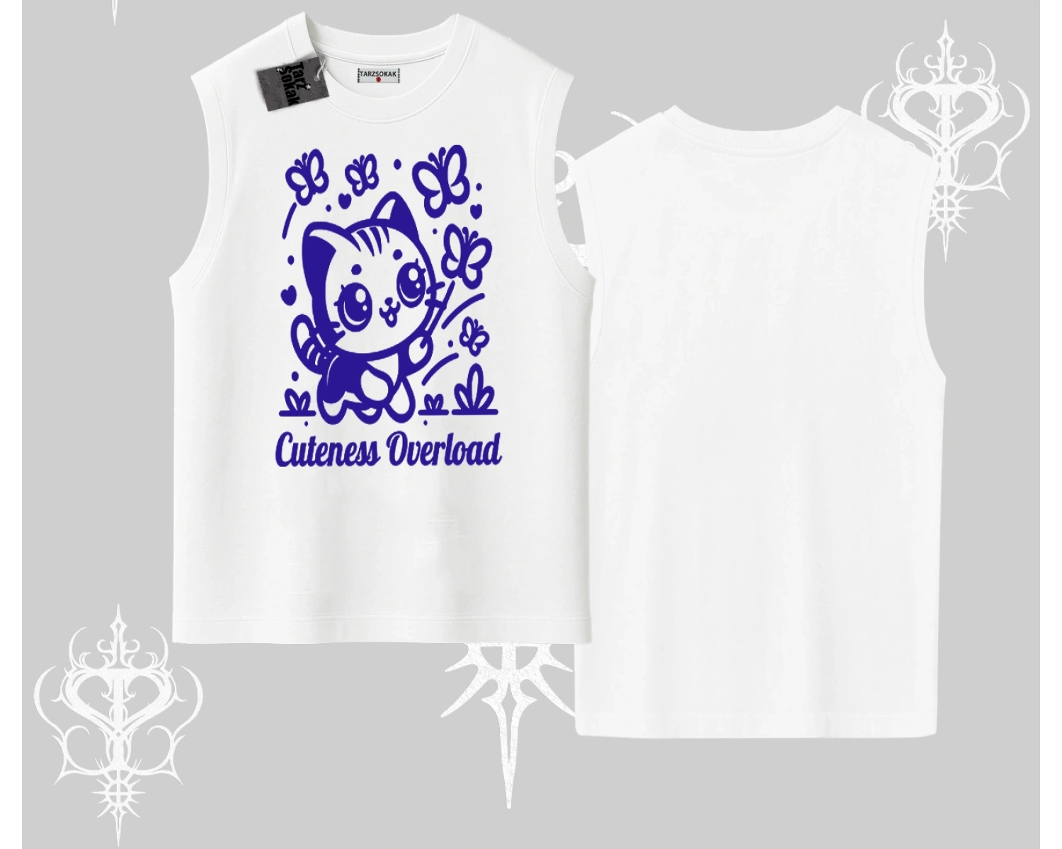 Catronaut Kedi Baskılı Kapşonlu Sweatshirt