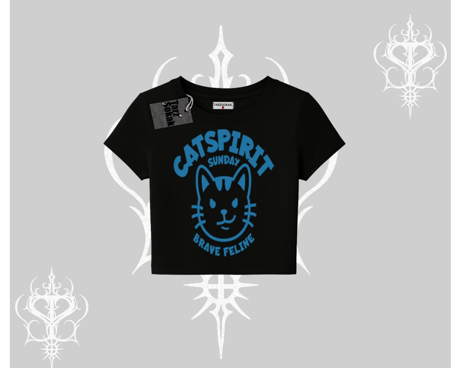 Catspirit Sunday Brave Feline Yazılı Kedi Baskılı Babby Tee Tshirt