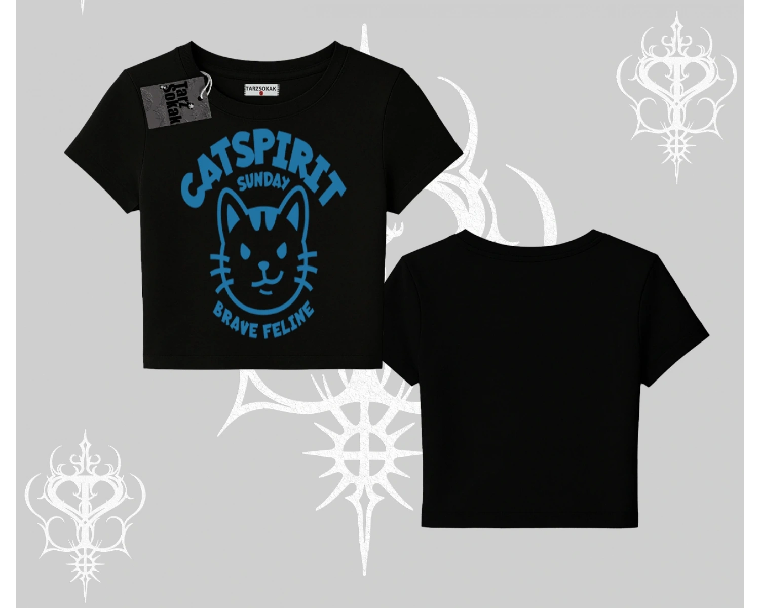 Catspirit Sunday Brave Feline Yazılı Kedi Baskılı Babby Tee Tshirt