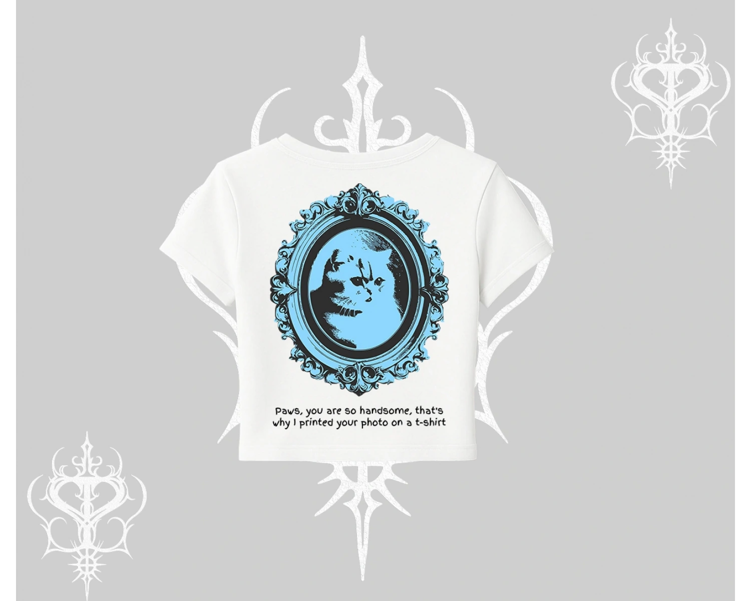 Çerçeveli Kedi Baskılı Babby Tee Tshirt