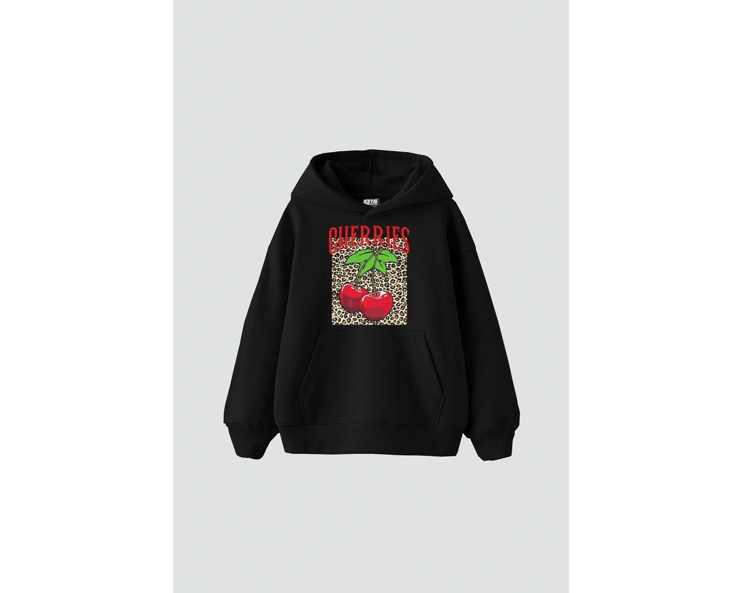 Cherries Leopard Baskılı Oversize Unisex Beyaz