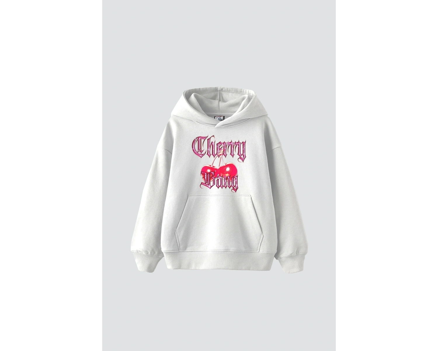 Cherry Gang Baskılı Oversize Unisex Beyaz