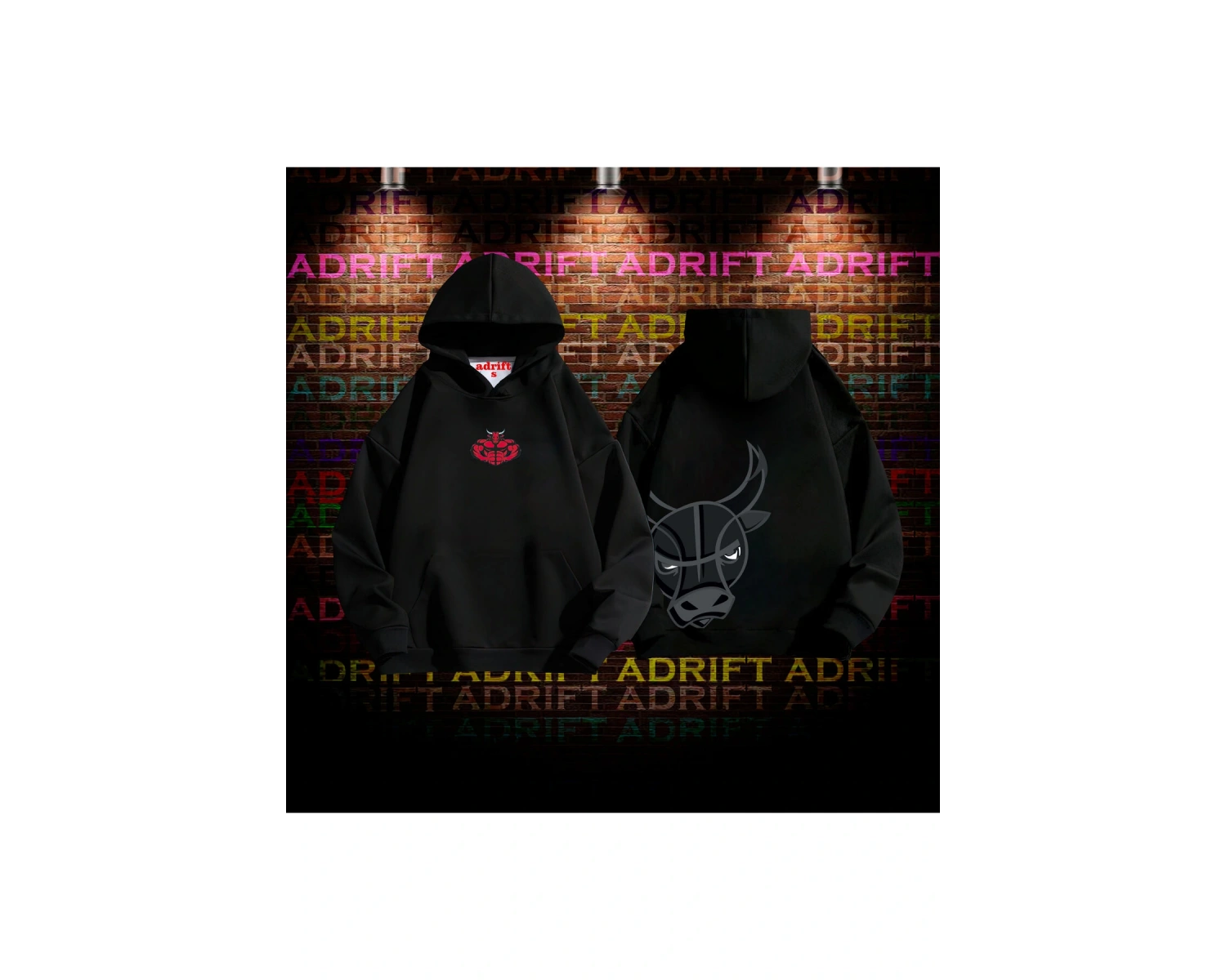 Chicago Bulls Tasarım Baskılı Kapüşonlu Sweatshirt Hoodie Model3 Siyah