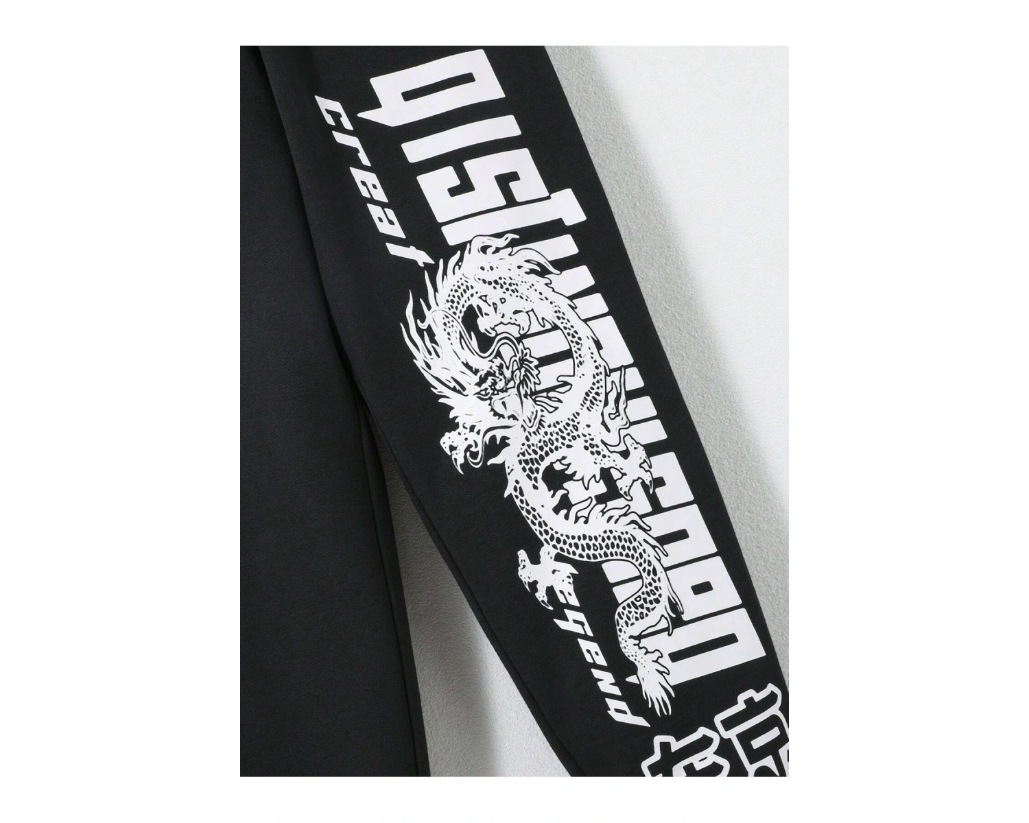 Chinese Dragon & Letter Graphic Eşofman Altı