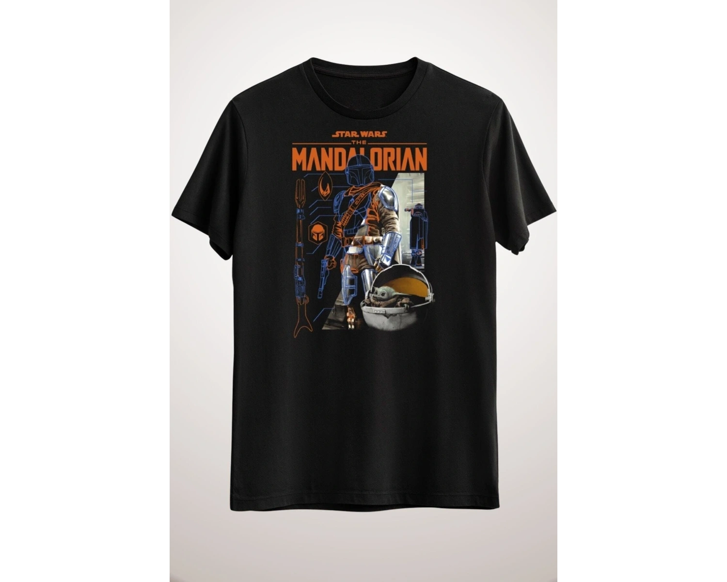 Chulchan Shop Unisex Oversize Siyah Star Wars Mandalorian Schematics