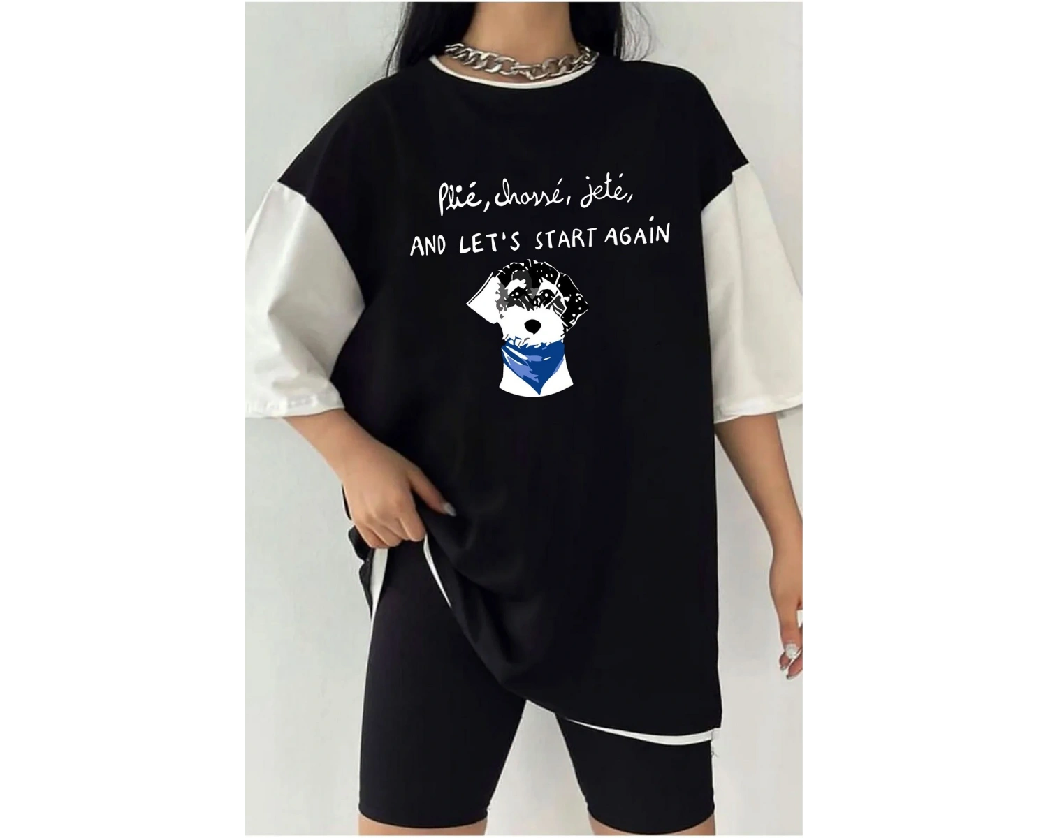 Çift Renk HAV Baskılı Unisex Tshirt