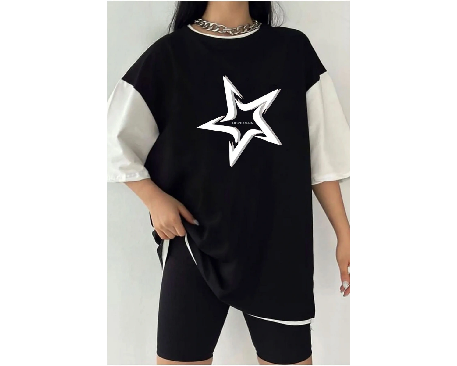 Çift Renk YILDIZ 2 Baskılı Unisex Tshirt