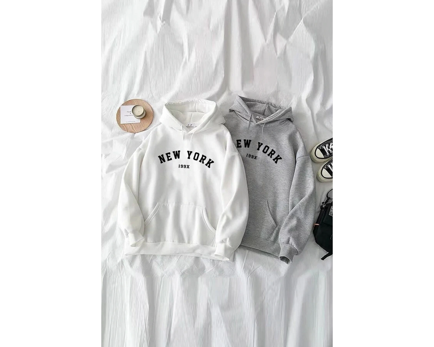 Çift Sevgili Paket Pamuklu Oversize Sweatshirt