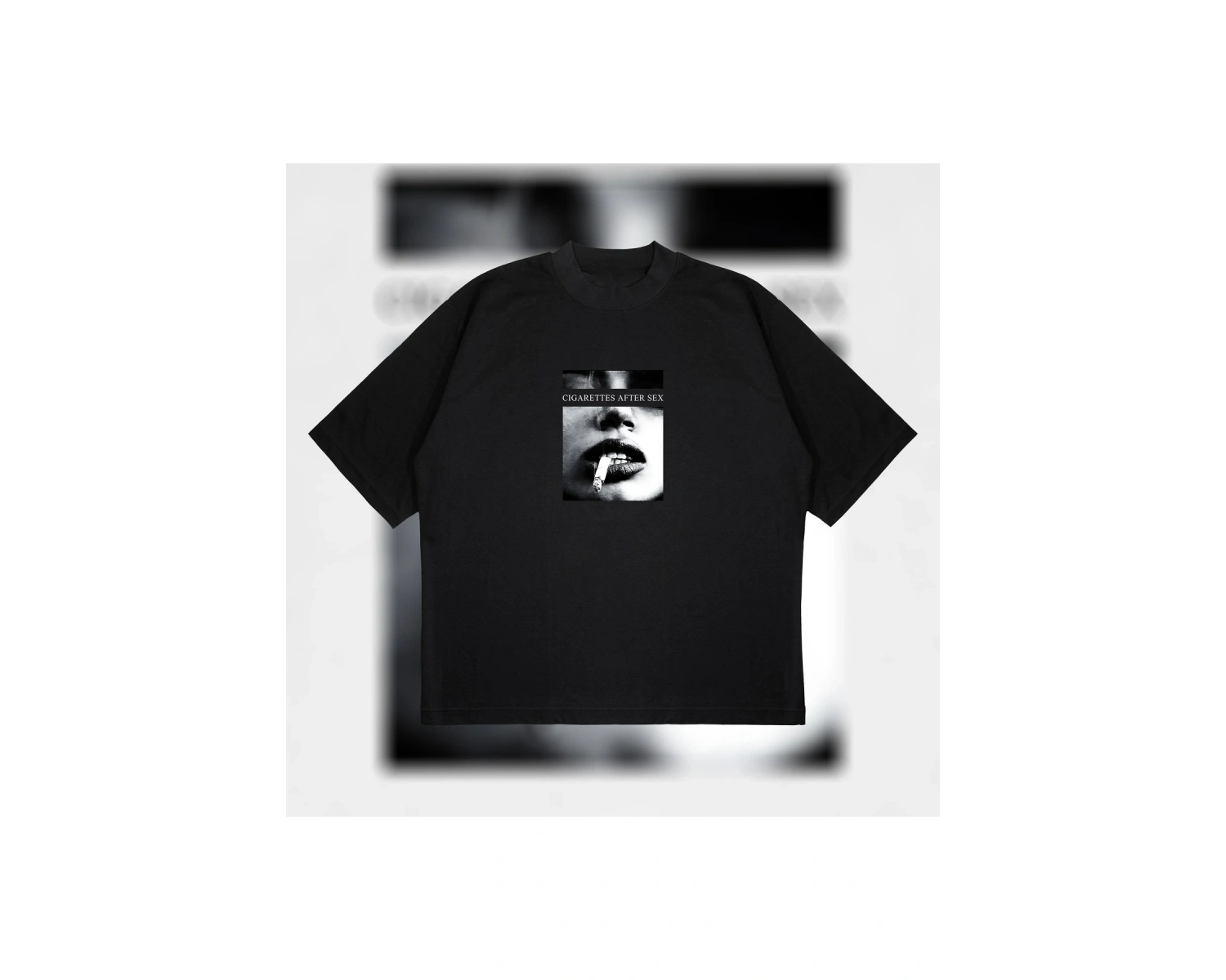 Cigarette After Sex Baskılı Oversize Unisex Pamuklu Nefes Alan Kalın Kumaşlı