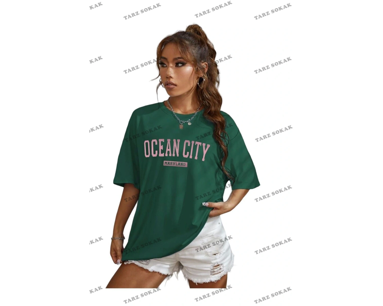 Cıty Baskılı Oversize Unisex Tişört