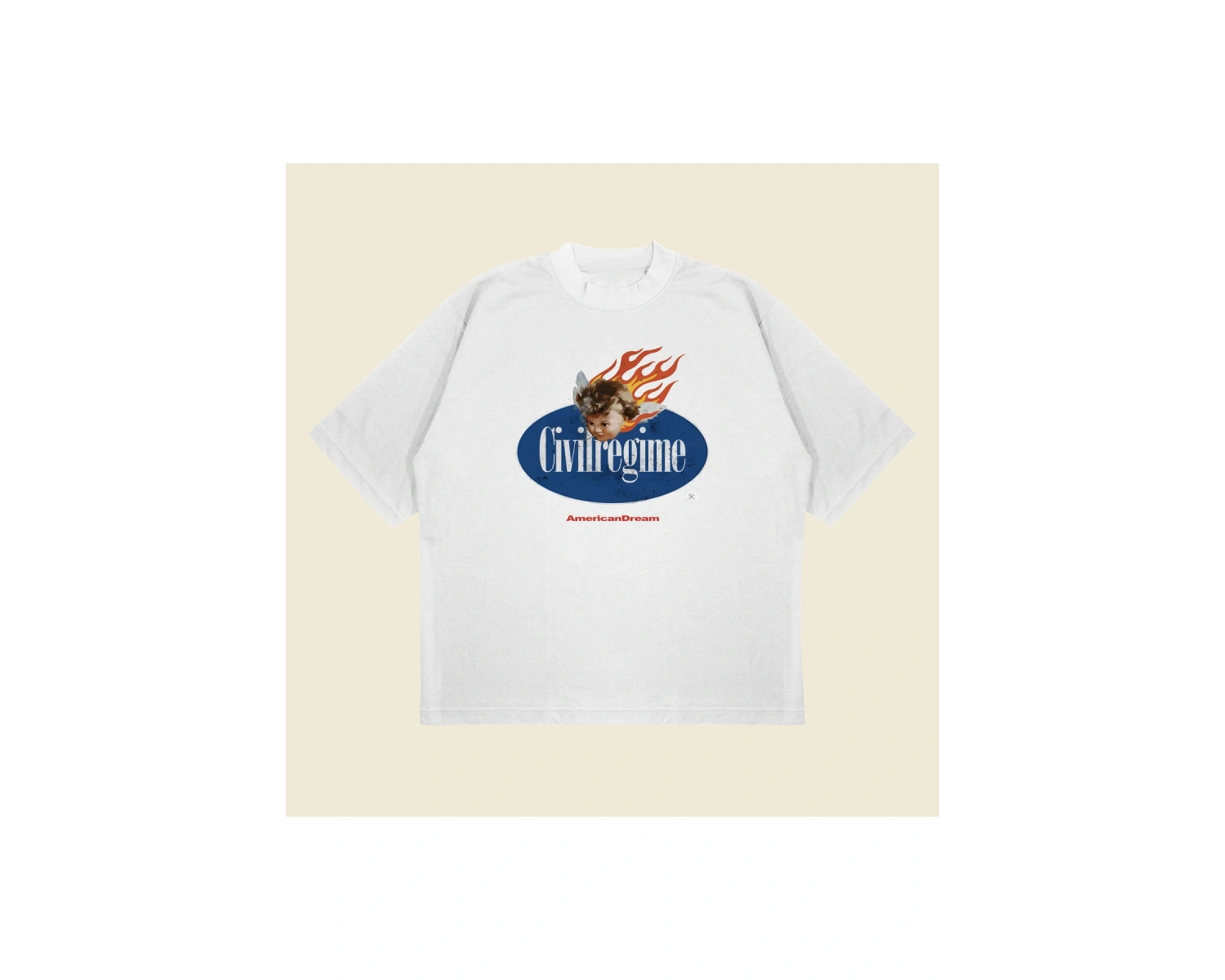 Civilregime Baskılı Oversize Unisex Pamuklu Nefes Alan Kalın Kumaşlı