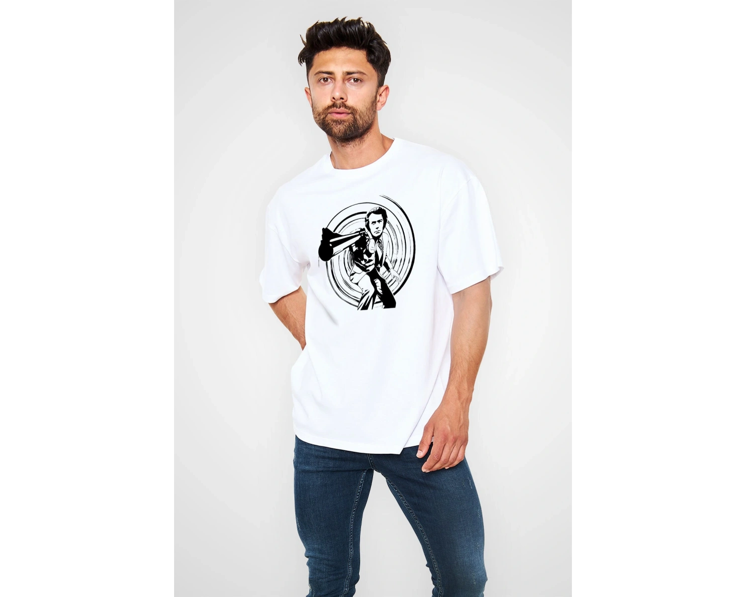 Clint Eastwood Beyaz Unisex Tişört T-Shirt