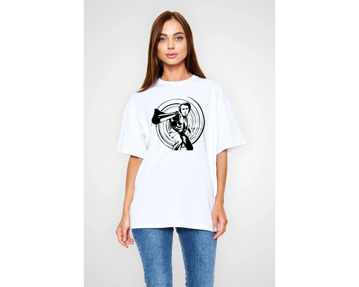 Clint Eastwood Beyaz Unisex Tişört T-Shirt