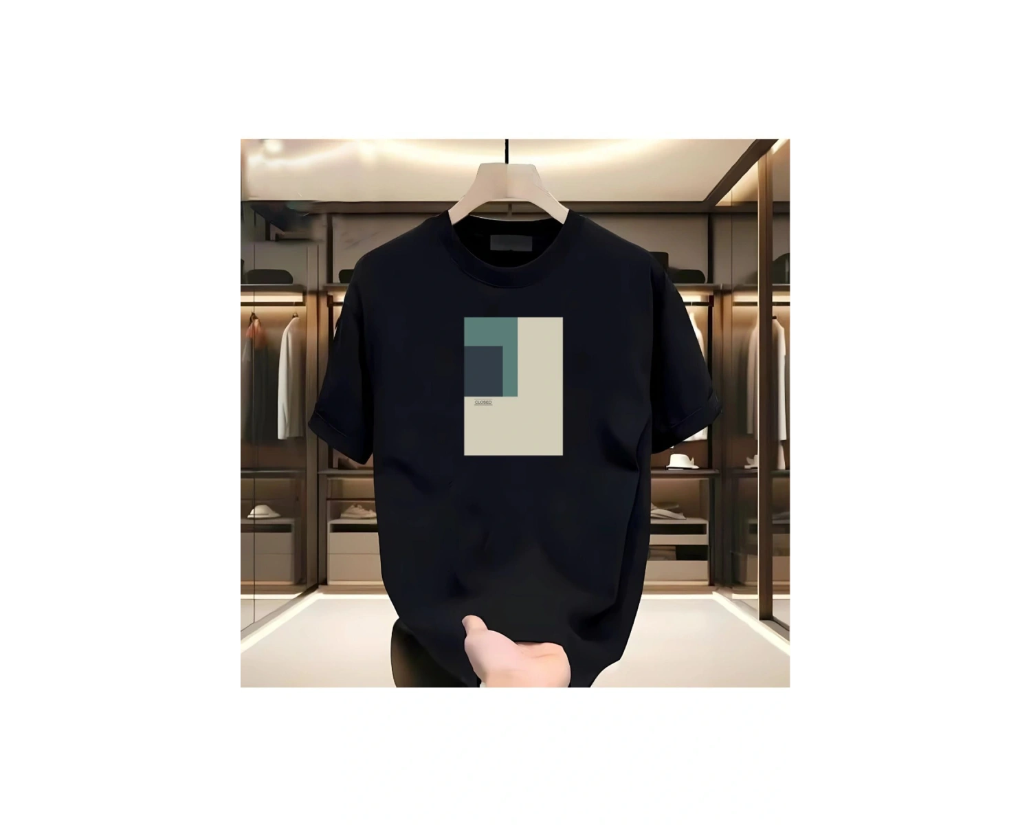 Closed Desen Baskılı Beyaz