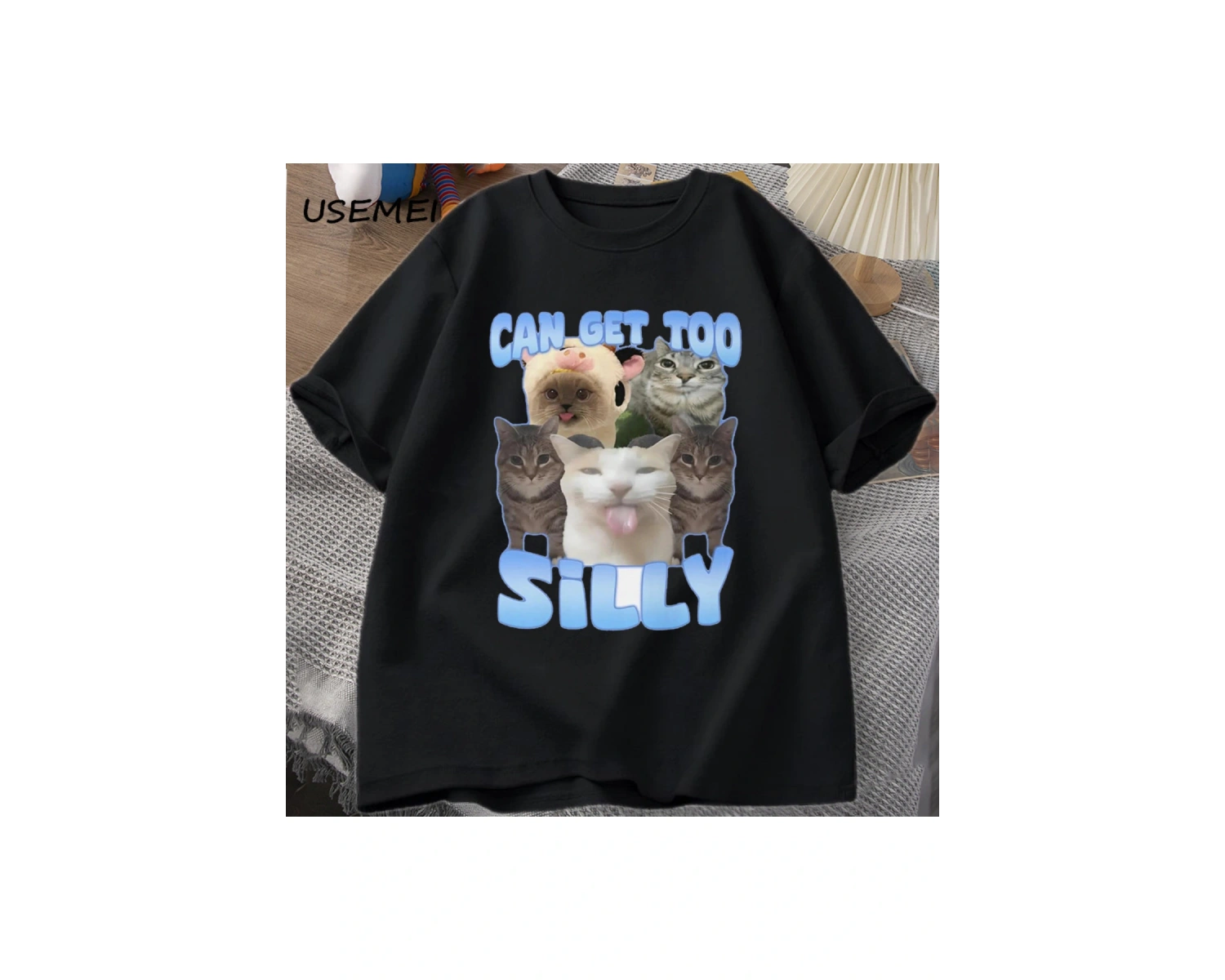 Çok Aptal Komik Kedi Meme T-shirt Erkek Kadın Pamuk Goofy Ahh Kediler TeeUnisex Kısa 2958