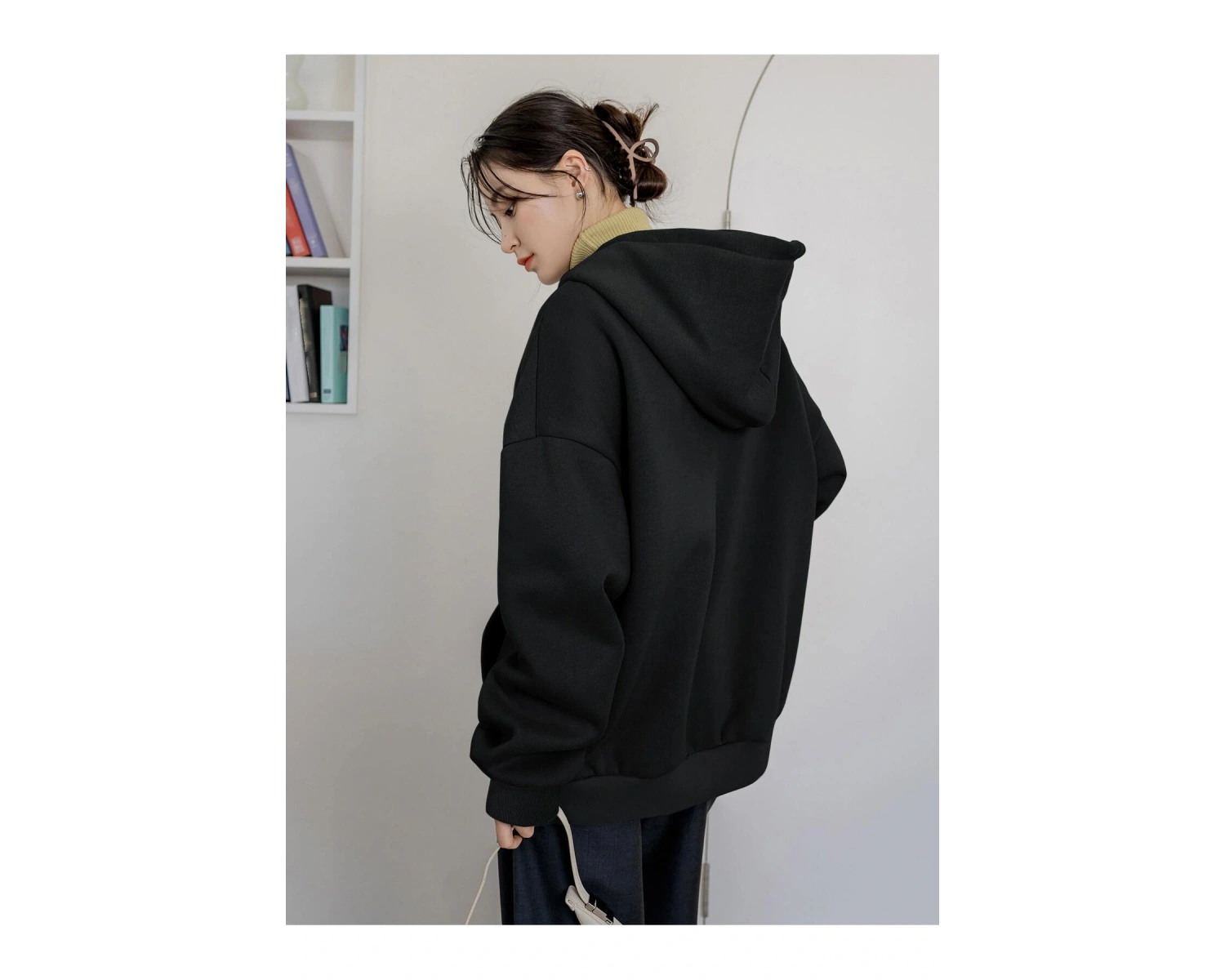 Coke serisi Dazy-Less Letter Graphic Kangaroo Pocket Drawstring Hoodie