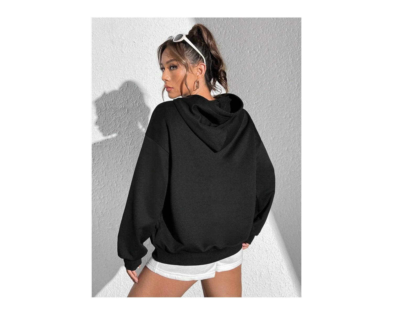 Coke serisi Figure & Letter Graphic Drop Shoulder Drawstring Hoodie