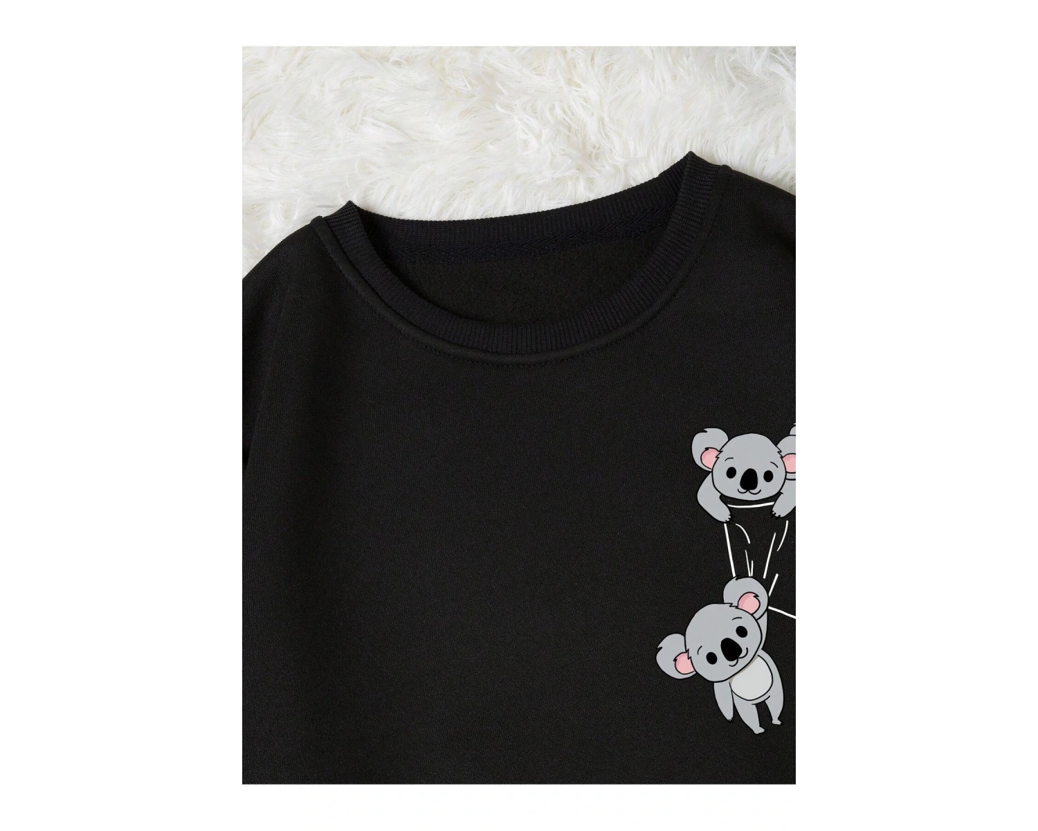 Coke serisi Koala Print Thermal Lined Sweatshirt